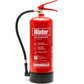 Red fire extinguisher with 'Water' label on a white background